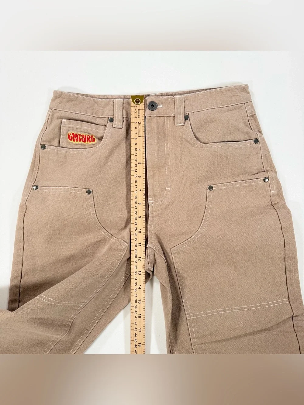 Empyre Khaki Double Knee Skateboarding Pants Size 30x26 Tan Baggy Work Carpenter